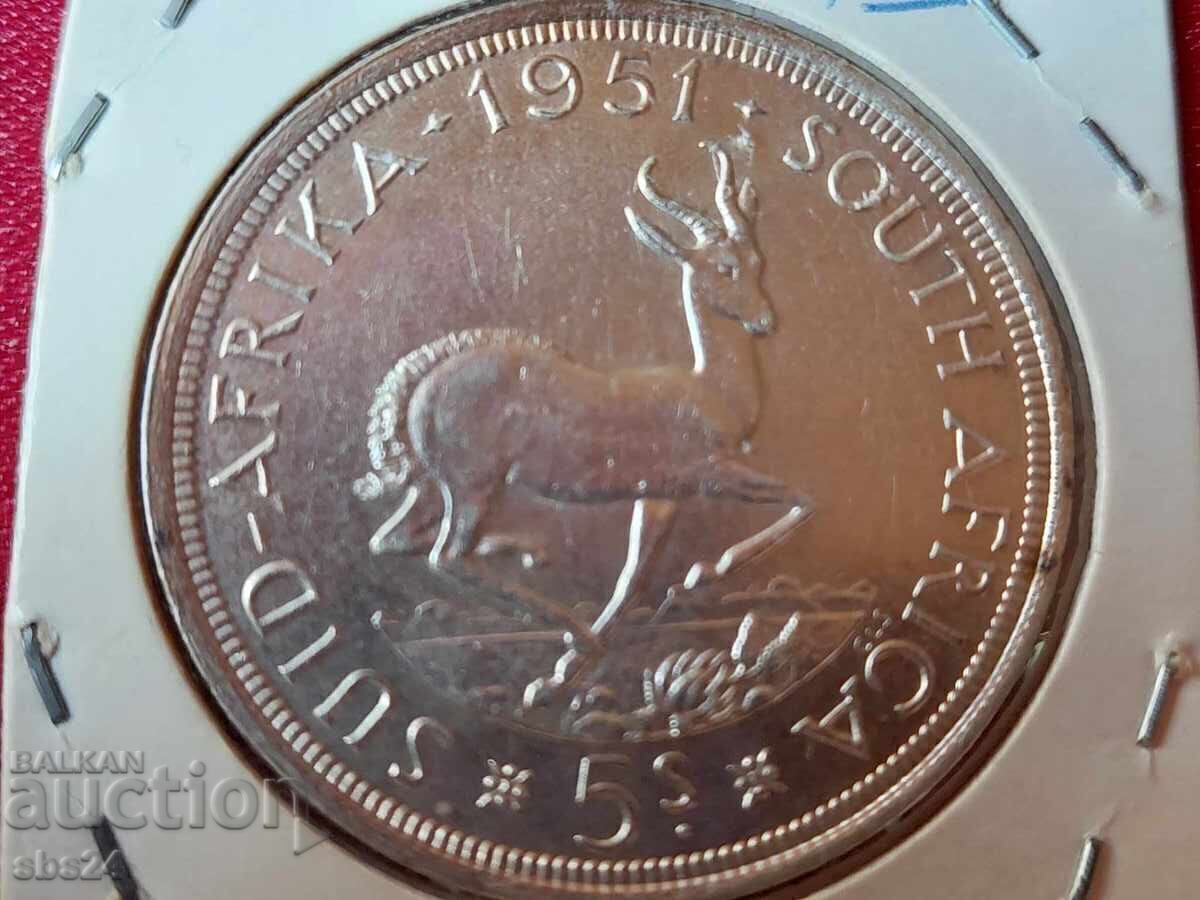 South Africa 5 shillings, 1951 South Africa 5 shillings, 1951