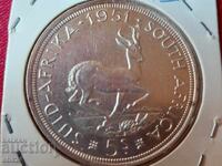 South Africa 5 shillings, 1951
