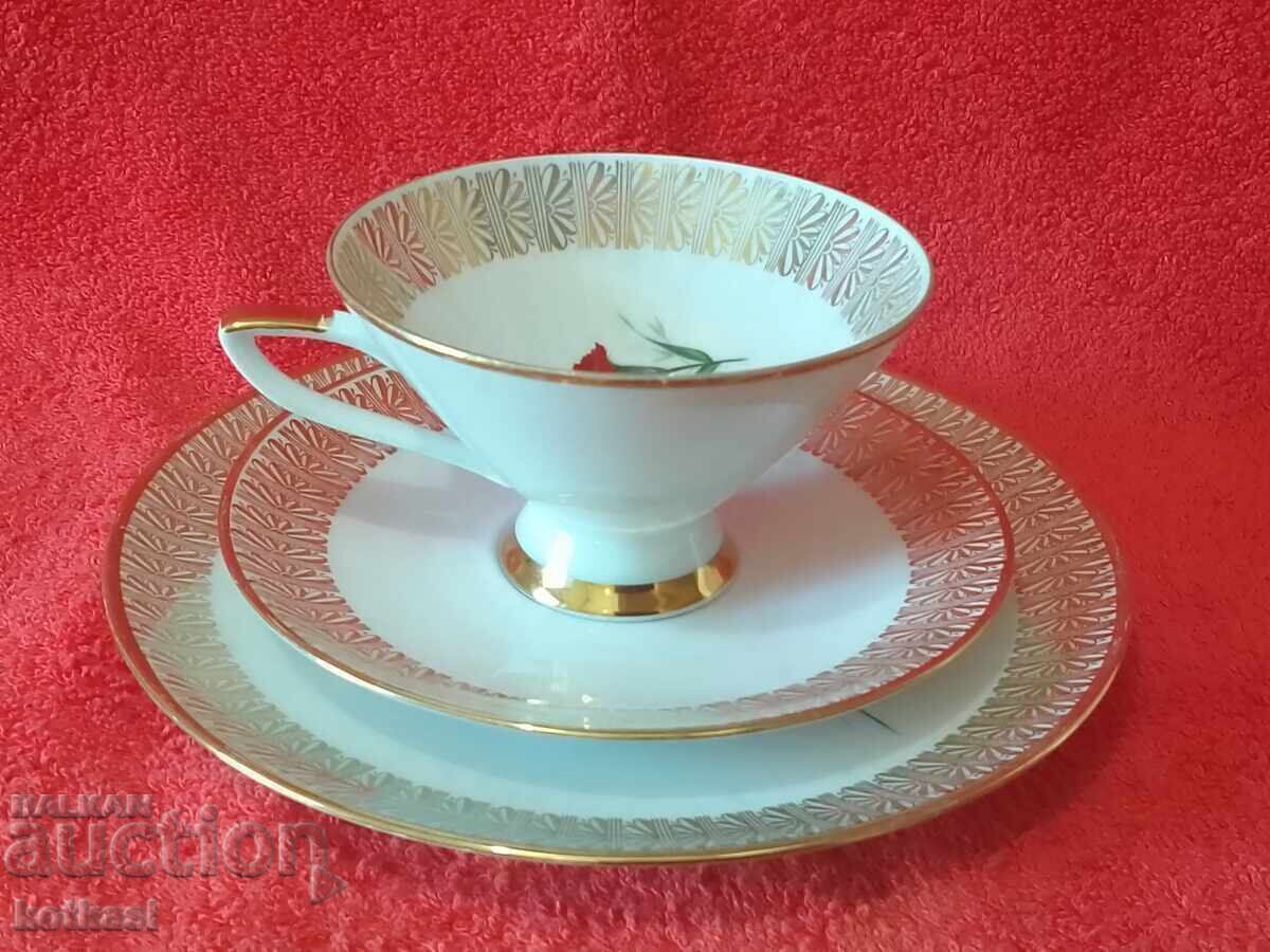 Auction Old triple set cup, 2 plates, gilded Germany WINTERLING Auction Old triple set cup, 2 plates, gilded Germany WINTERLING