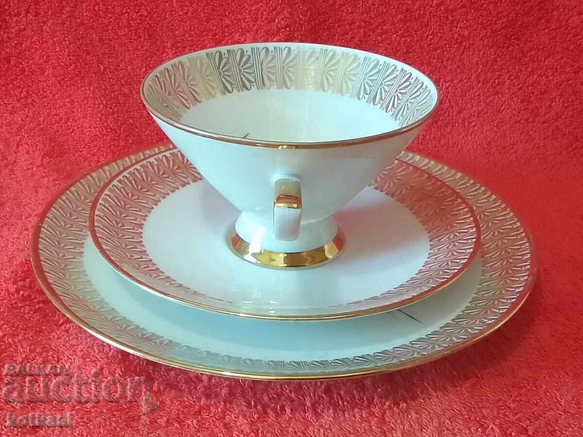Delivery of Old triple set cup, 2 plates, gilded Germany WINTERLING Delivery of Old triple set cup, 2 plates, gilded Germany WINTERLING