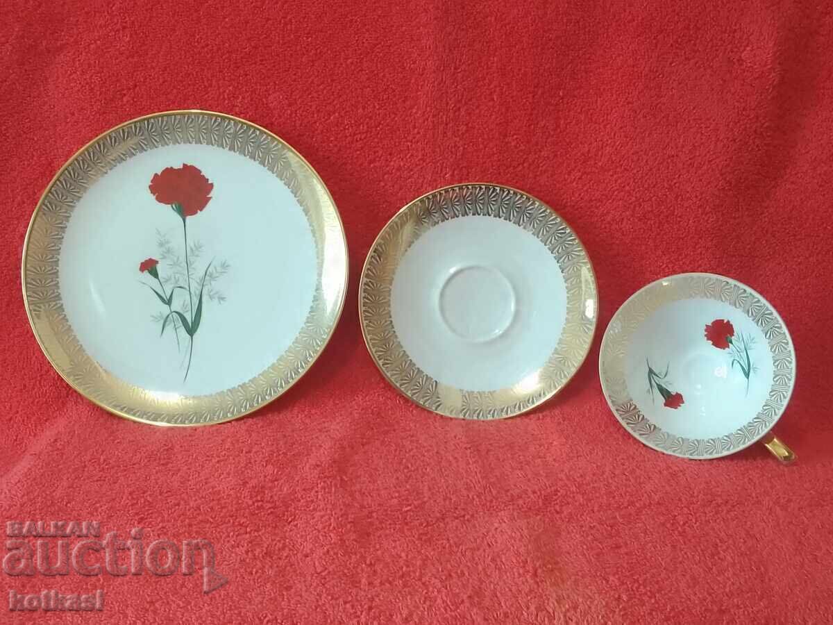 Old triple set cup, 2 plates, gilded Germany WINTERLING - 5 Old triple set cup, 2 plates, gilded Germany WINTERLING - 5