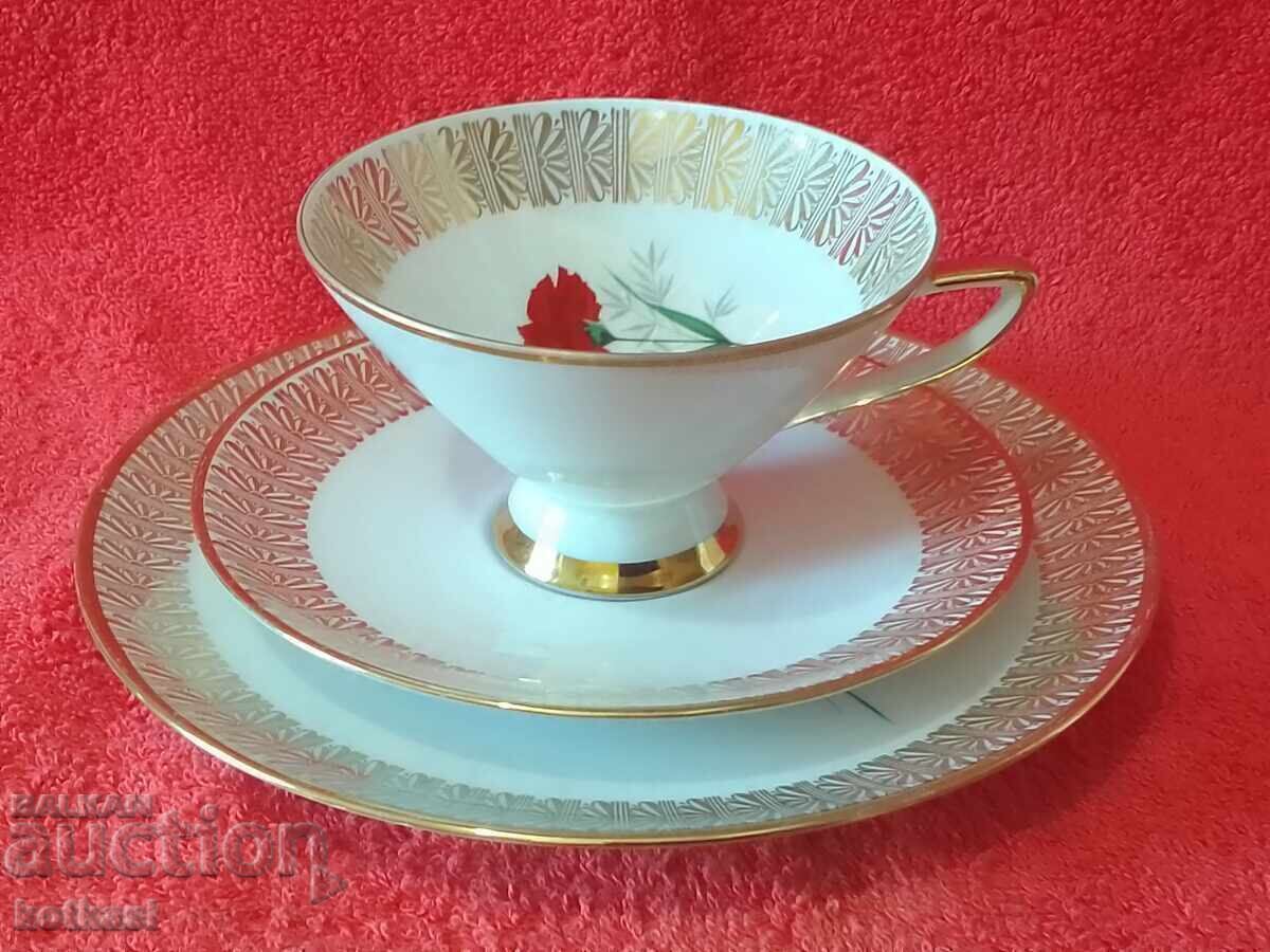 Old triple set cup, 2 plates, gilded Germany WINTERLING Old triple set cup, 2 plates, gilded Germany WINTERLING