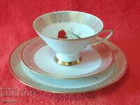 Set triplu vechi, 2 farfurii, Germania WINTERLING aurit