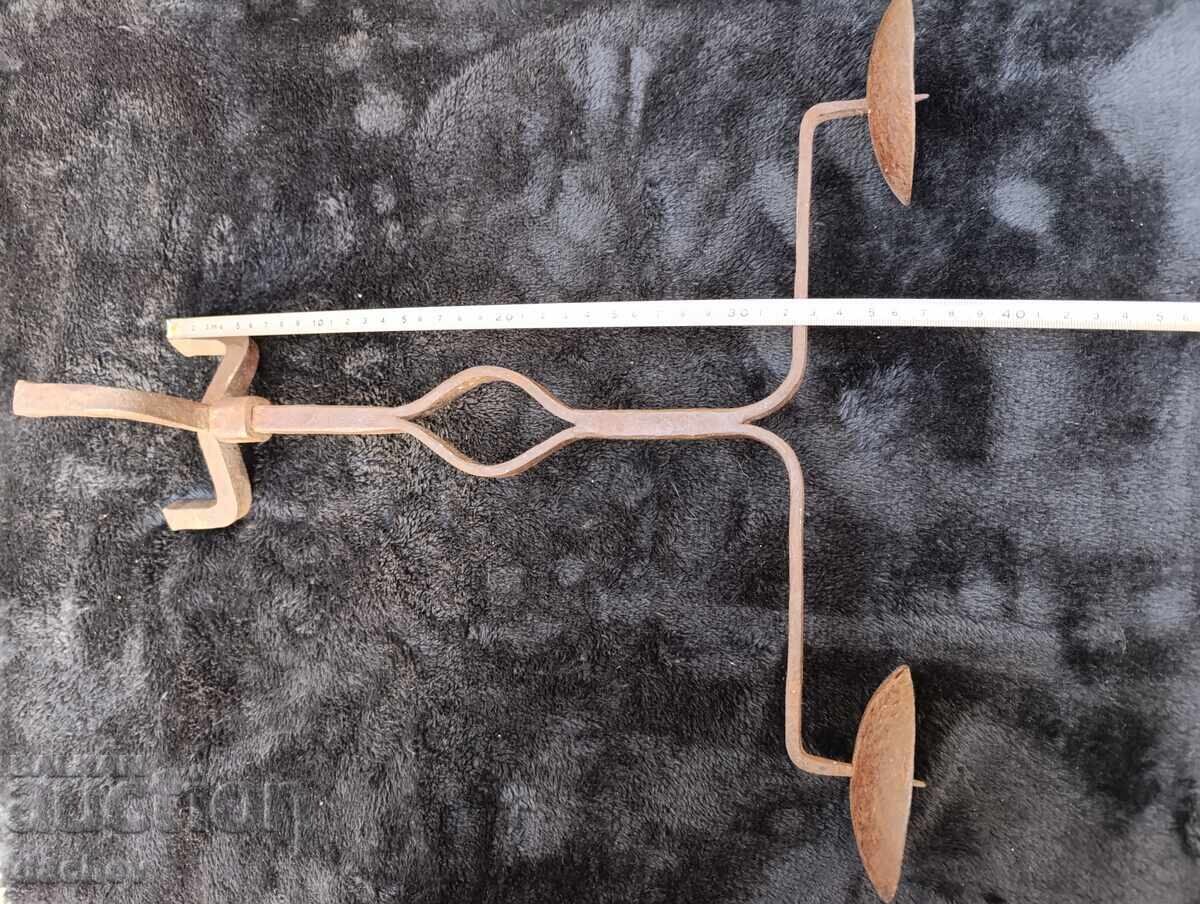 Delivery of Old large double wrought iron candlestick lamp