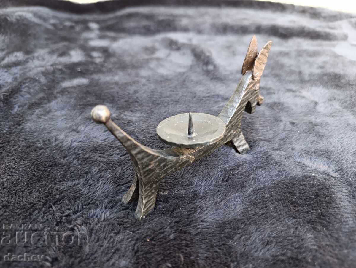 old antique small candlestick wrought iron lamp MAGARENZ - 5 old antique small candlestick wrought iron lamp MAGARENZ - 5