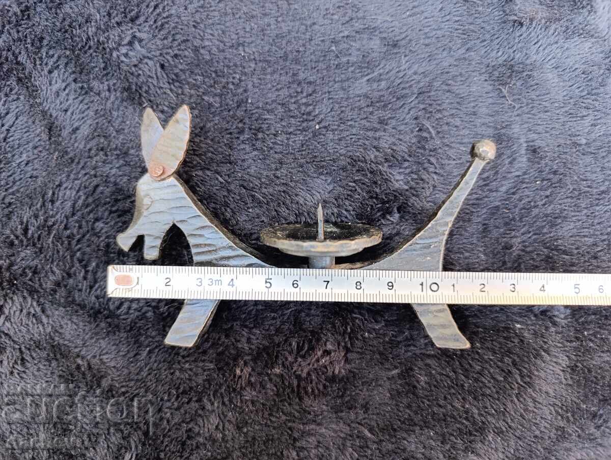 old antique small candlestick wrought iron lamp MAGARENZ - 7 old antique small candlestick wrought iron lamp MAGARENZ - 7