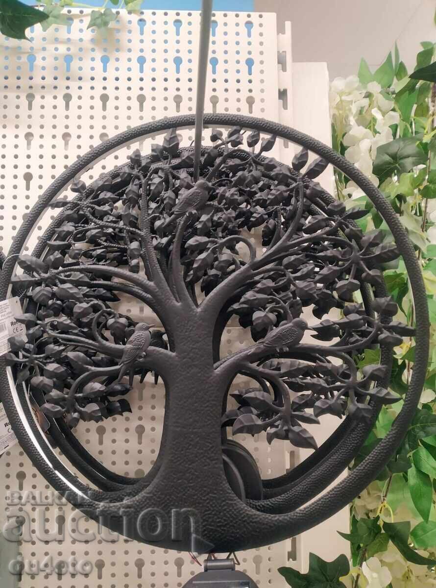 Livrarea Brad decorativ solar Mavro cu pasari METAL Ø40cm