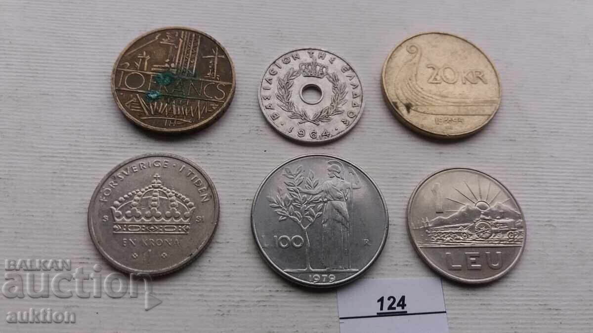 6 NUMBERS OF DIFFERENT COINS FROM AROUND THE WORLD with price 4.99 BGN | € 2.55 6 NUMBERS OF DIFFERENT COINS FROM AROUND THE WORLD with price 4.99 BGN | € 2.55