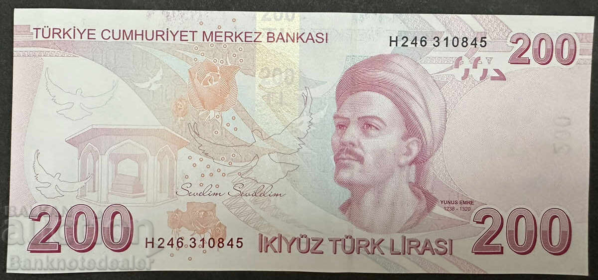 Turkey 200 Lira 2009 -25 Pick 227 Ref 0845 Unc with price 19.00 BGN | € 9.71 Turkey 200 Lira 2009 -25 Pick 227 Ref 0845 Unc with price 19.00 BGN | € 9.71