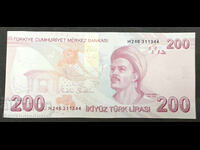 Turcia 200 Lire 2009 -25 Pick 227 Ref 1344 Unc