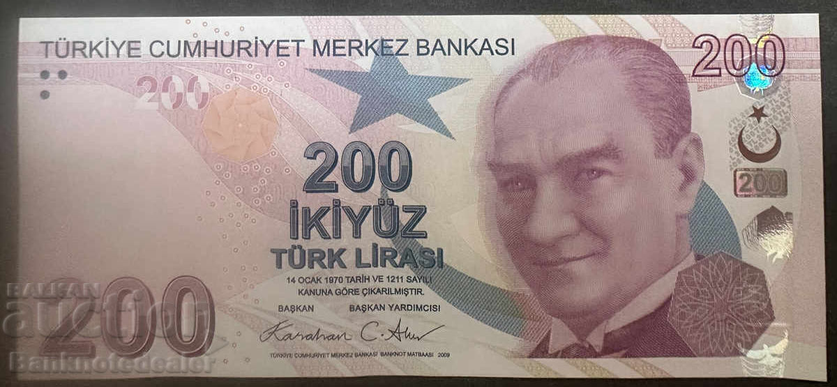 Turkey 200 Lira 2009 -25 Pick 227 Ref 1346 Unc with price 19.00 BGN | € 9.71 Turkey 200 Lira 2009 -25 Pick 227 Ref 1346 Unc with price 19.00 BGN | € 9.71