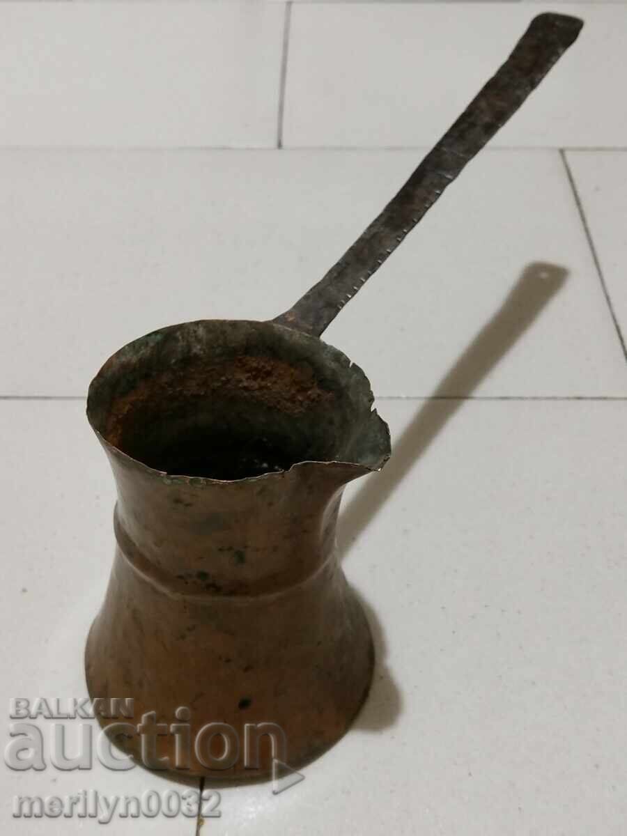 Old tinned copper cezve, coffee pot, copper, copper vessel Old tinned copper cezve, coffee pot, copper, copper vessel