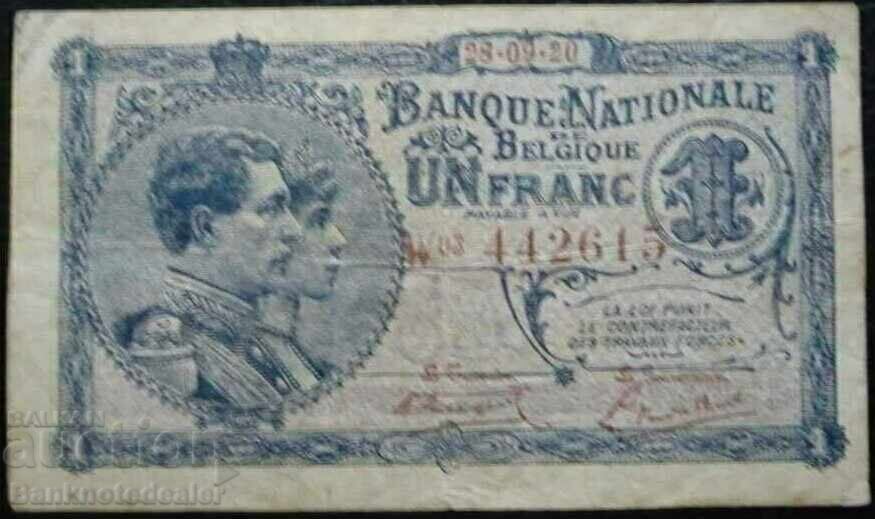 Belgium 1 Franc 1920 Pick 92 Ref 2615 Belgium 1 Franc 1920 Pick 92 Ref 2615