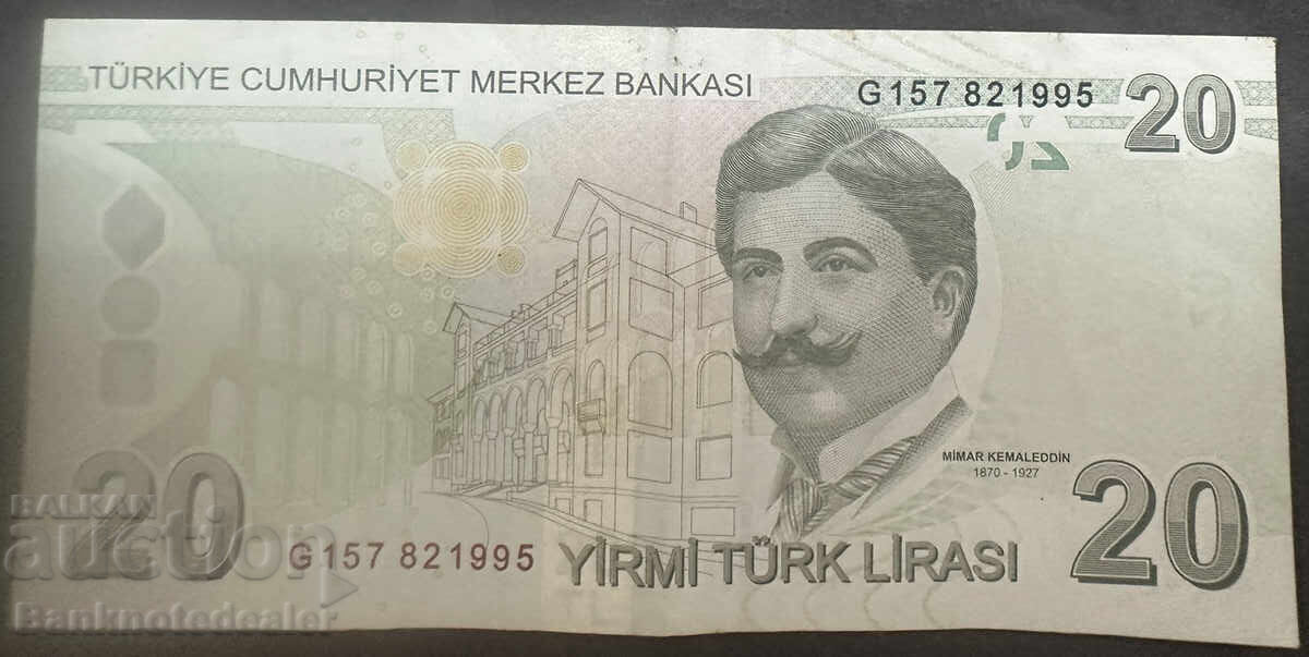 Turcia 20 Lire 2009 -22 Pick 224f Ref 1995 cu preț 5.00 BGN | € 2.56 Turcia 20 Lire 2009 -22 Pick 224f Ref 1995 cu preț 5.00 BGN | € 2.56