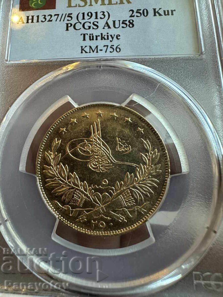 Delivery of 250 KURUŞ GOLD TURKEY OTTOMAN EMPIRE PCGS NGC TOP Delivery of 250 KURUŞ GOLD TURKEY OTTOMAN EMPIRE PCGS NGC TOP