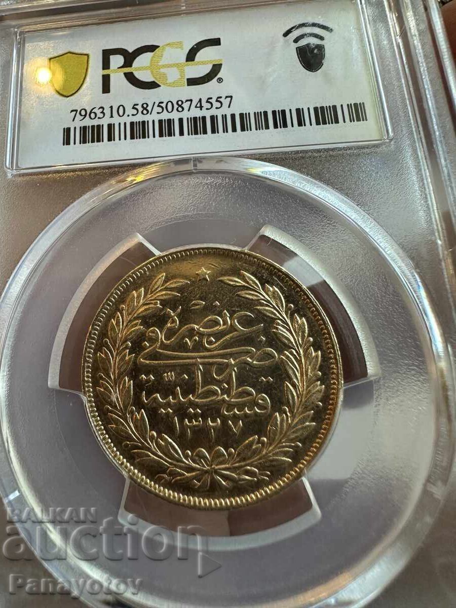 250 КУРУШ ЗЛАТО ТУРЦИЯ ОСМАНСКА ИМПЕРИЯ PCGS NGC TOP - 6