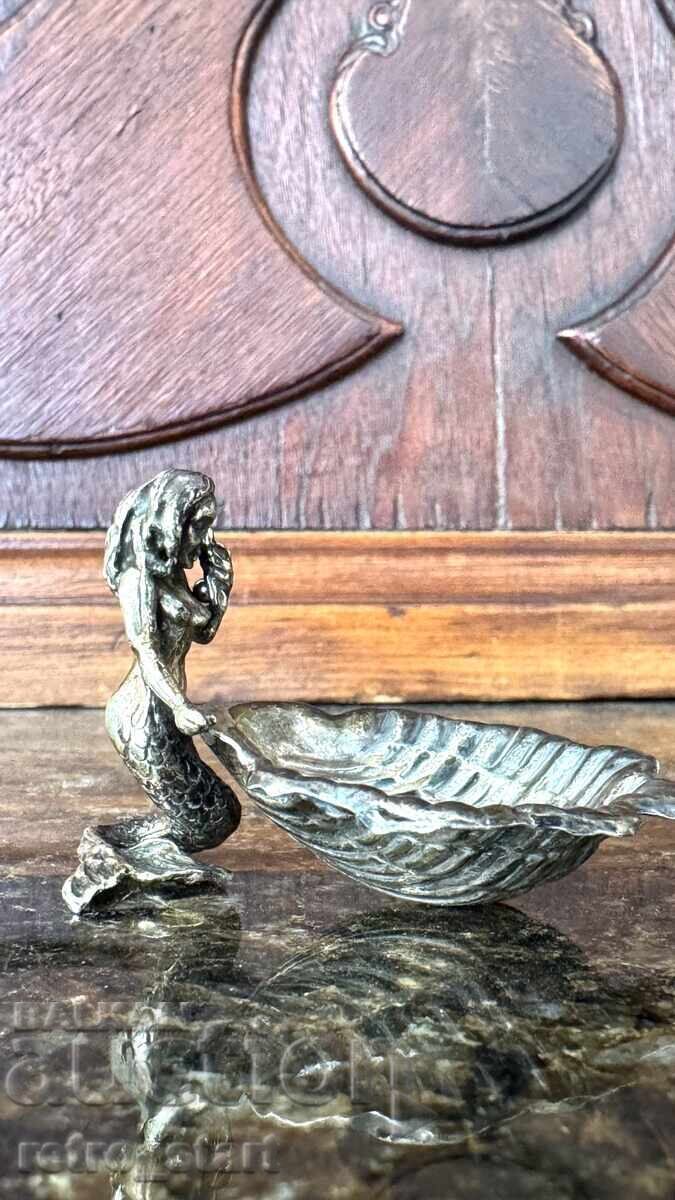 Ασημένιο ειδώλιο γοργόνας, 800 λεπτότητα, βάρος 40 γραμμάρια - 5