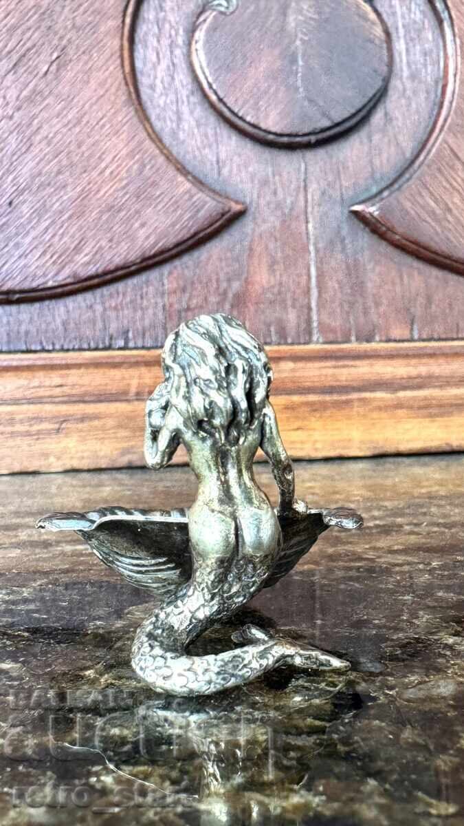 Ασημένιο ειδώλιο γοργόνας, 800 λεπτότητα, βάρος 40 γραμμάρια