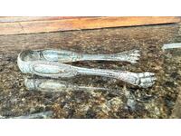 Ασημένια λαβίδα για πάγο, ζάχαρη. Βάρος 30 γραμμάρια