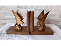 Suport cărți vechi din lemn - sculptură în lemn - Vulturi