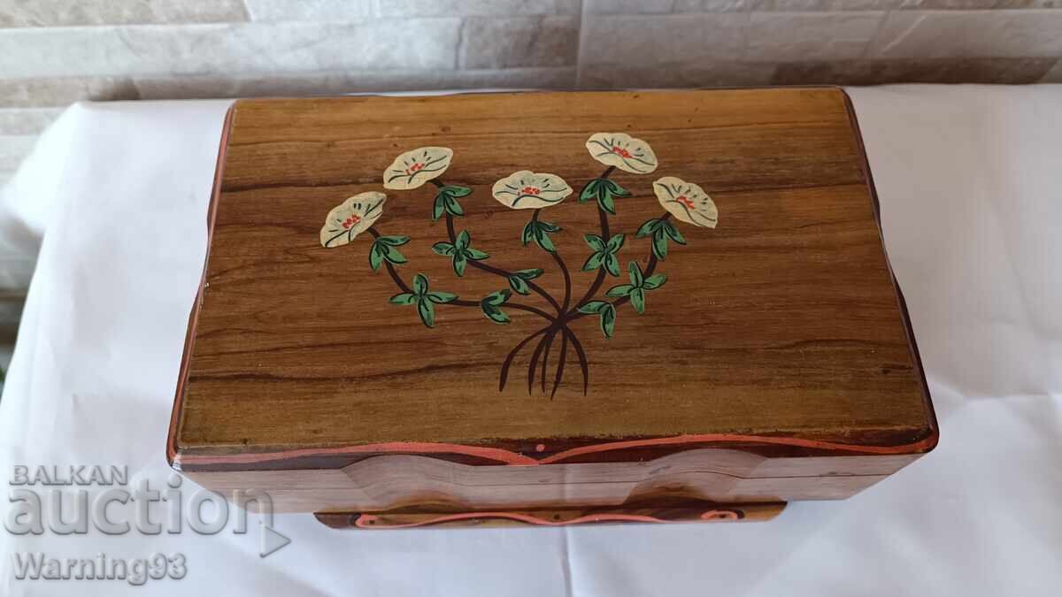 Παλιό ξύλινο μουσικό κουτί κοσμημάτων - 7