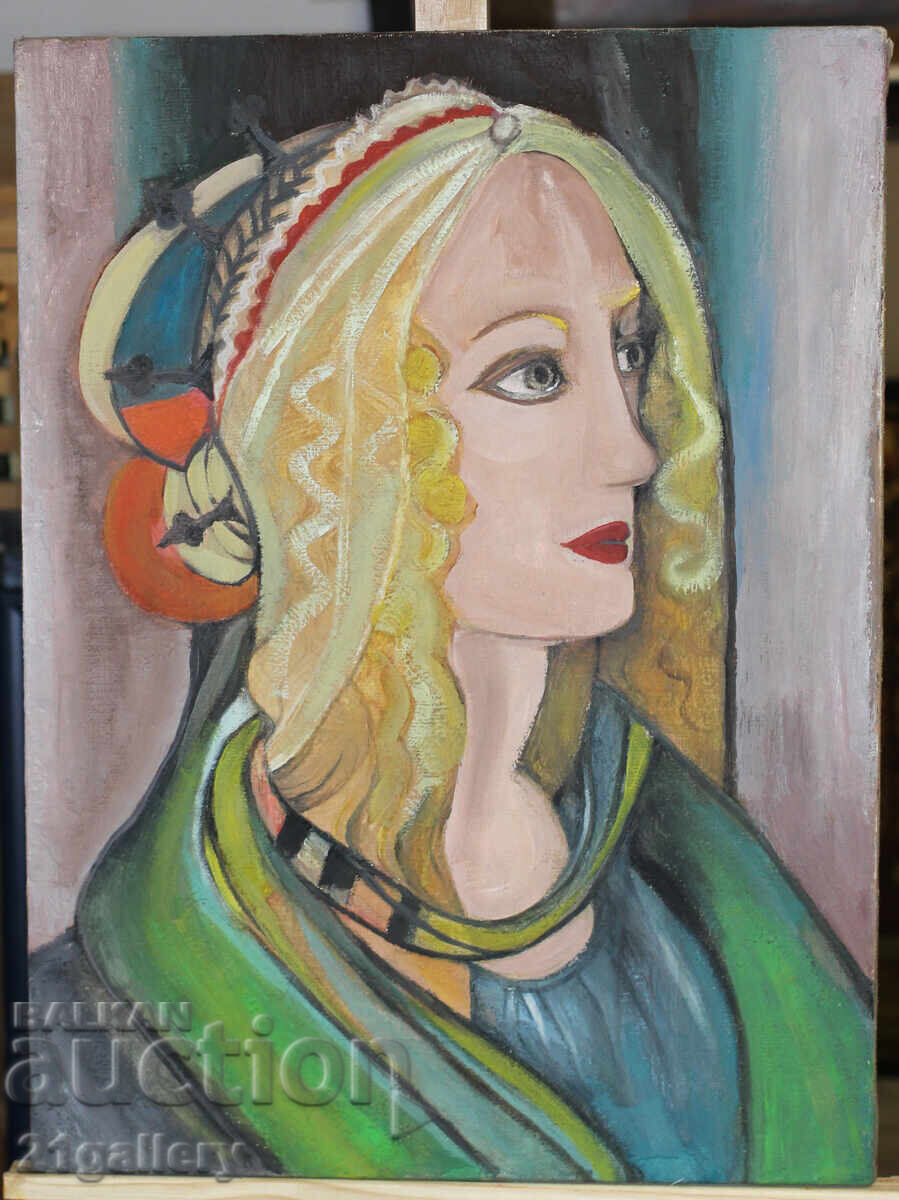 Auction Oil painting female portrait Auction Oil painting female portrait