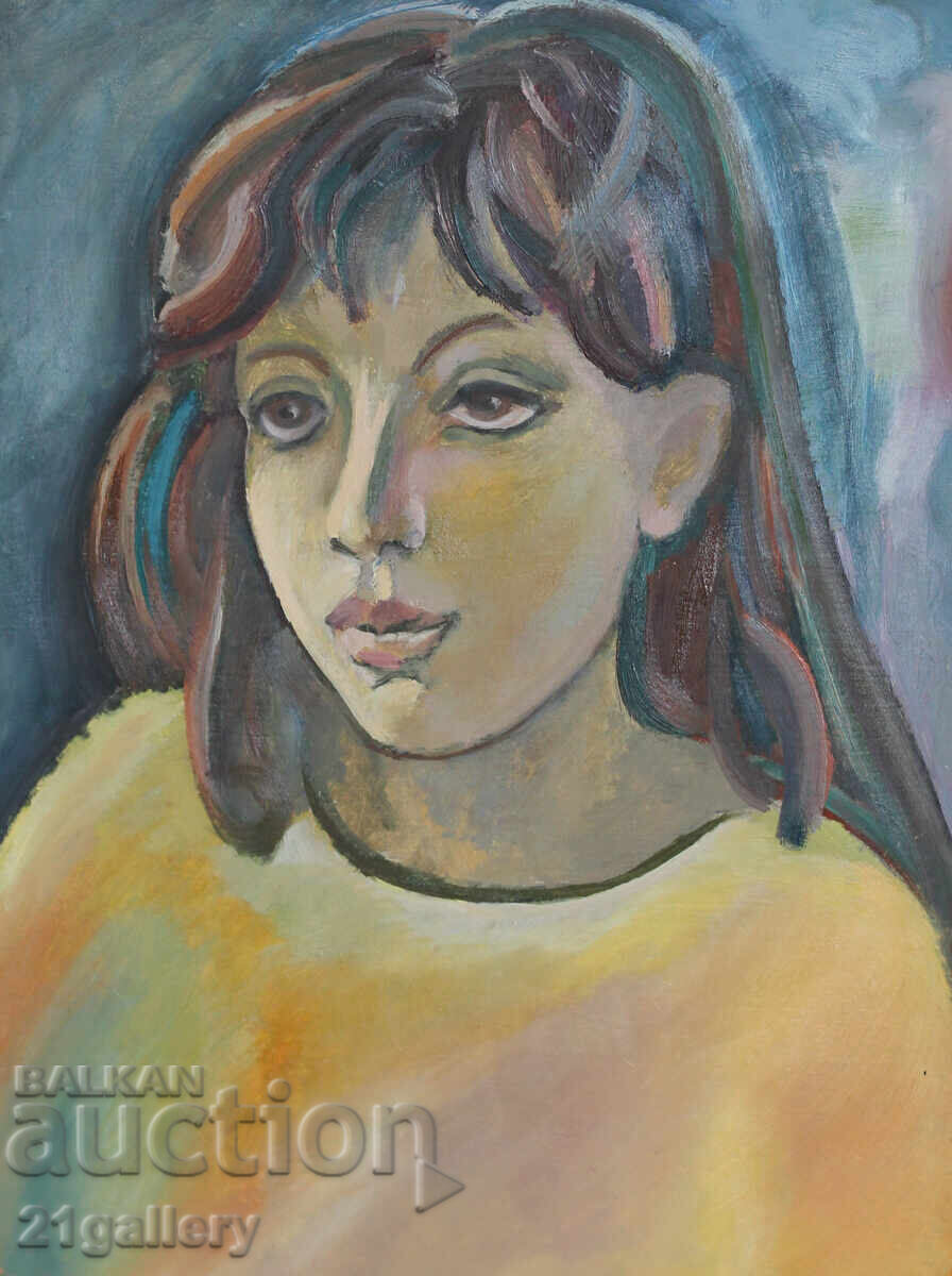 Oil painting female portrait with price 350.00 BGN | € 178.95
