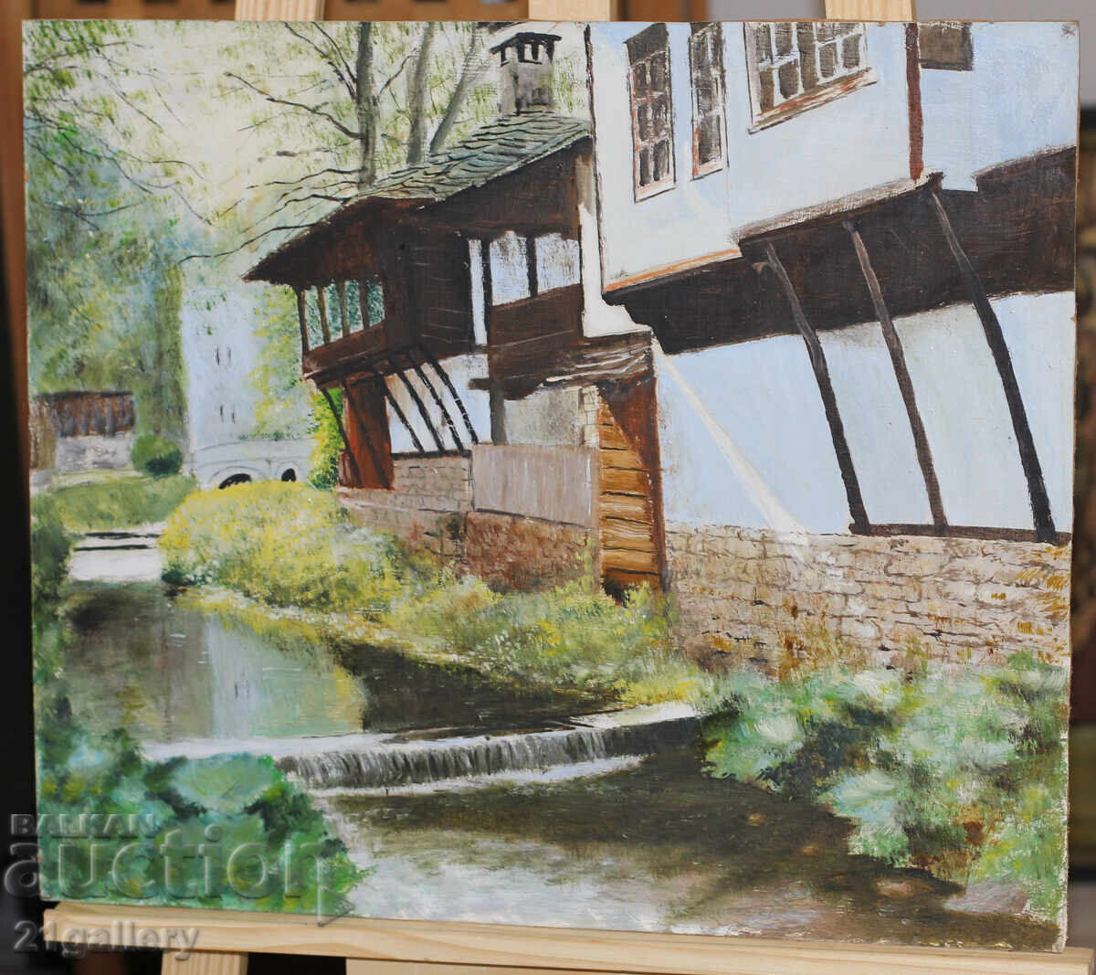 Auction Miron Manliherov/ oil paints, ''Landscape from Tryavna''1999 Auction Miron Manliherov/ oil paints, ''Landscape from Tryavna''1999