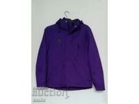 Warm sports women's jacket with removable hood