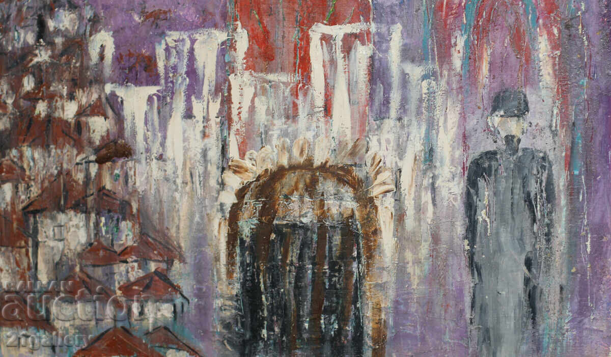 Delivery of Abstract composition, oil paints