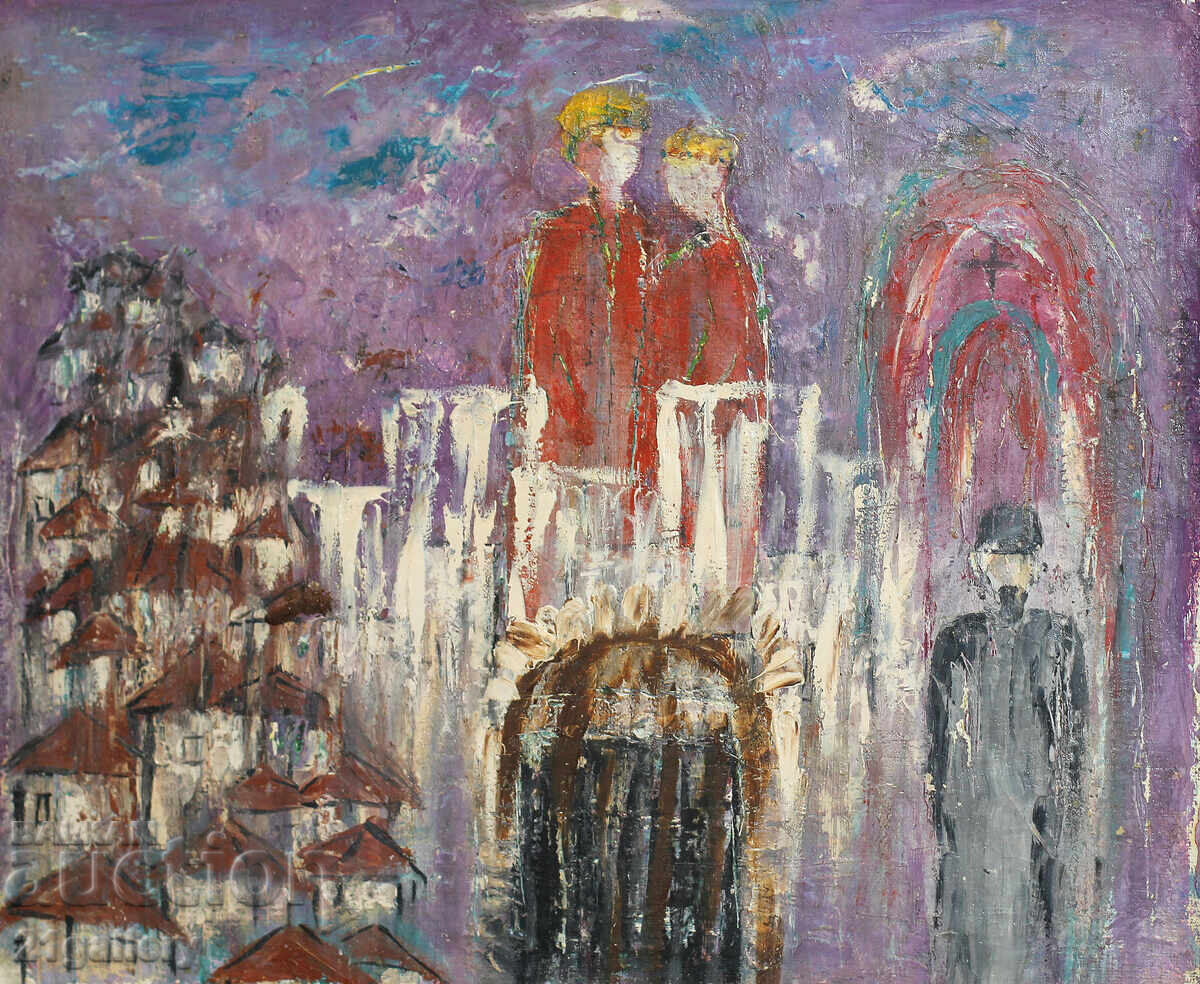 Abstract composition, oil paints