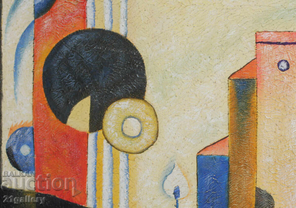 Delivery of Abstract landscape, oil paints