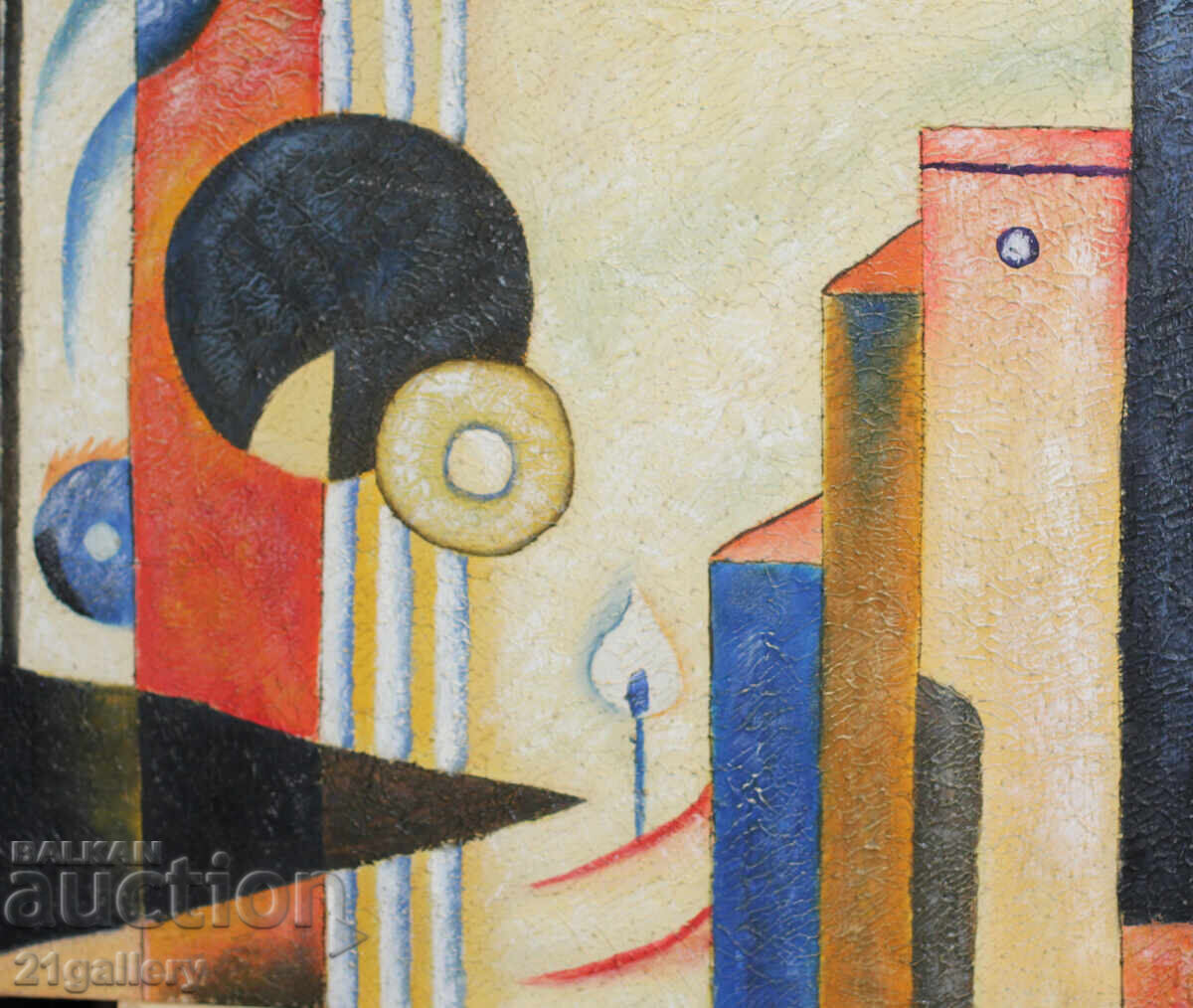 Abstract landscape, oil paints