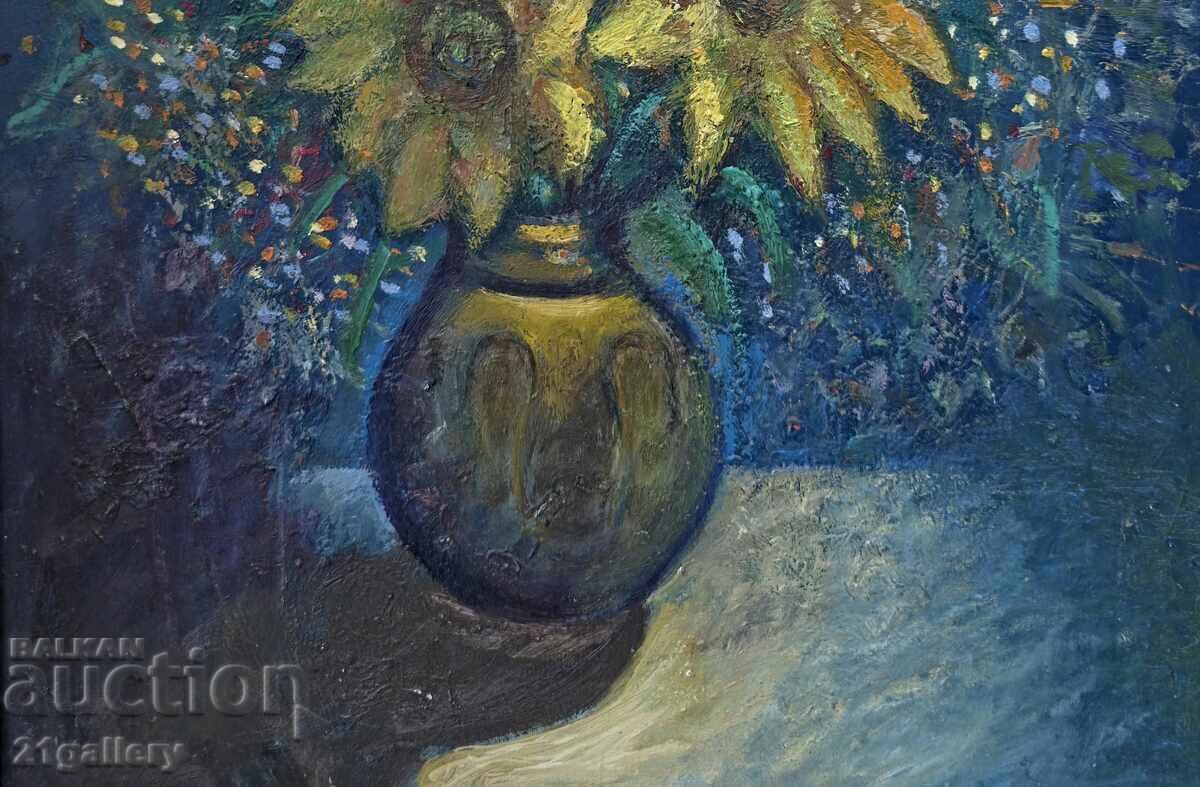 Still life with flowers oil painting with price 450.00 BGN | € 230.08 Still life with flowers oil painting with price 450.00 BGN | € 230.08