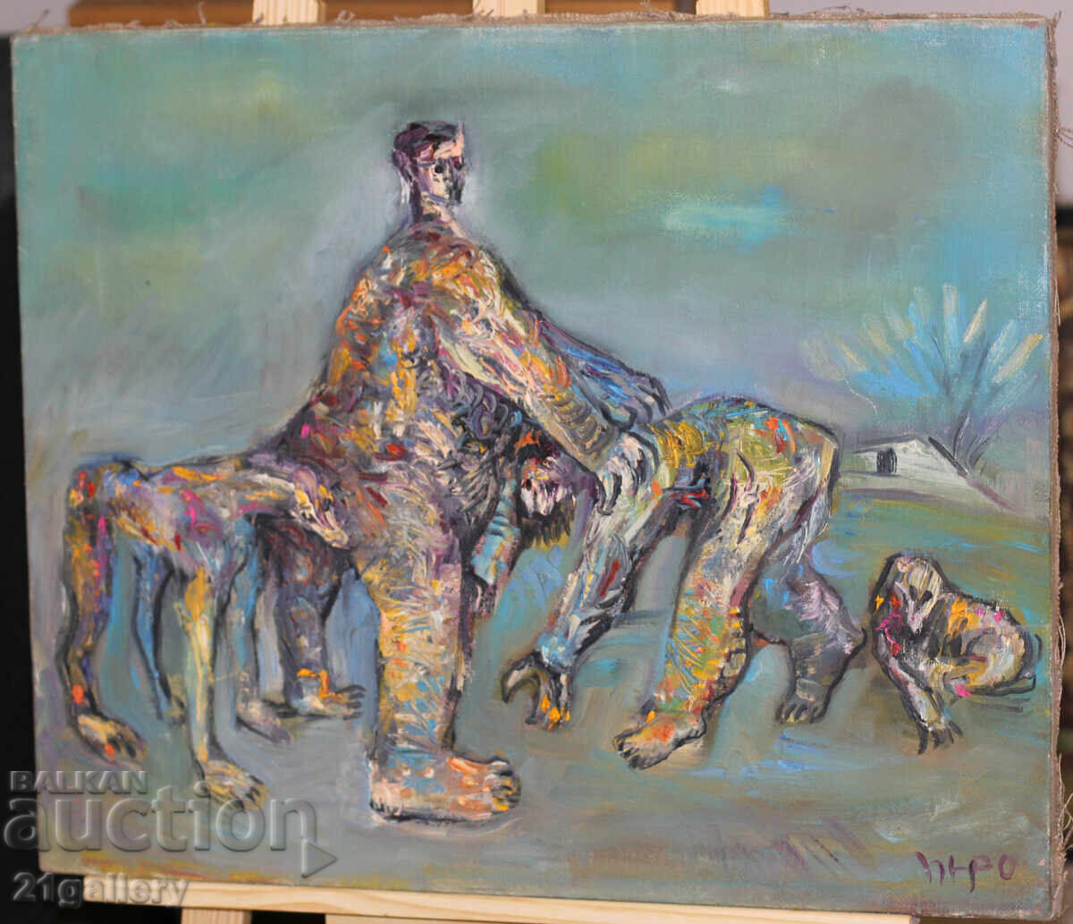 Auction Contemporary painting abstract portrait, oil paints Auction Contemporary painting abstract portrait, oil paints