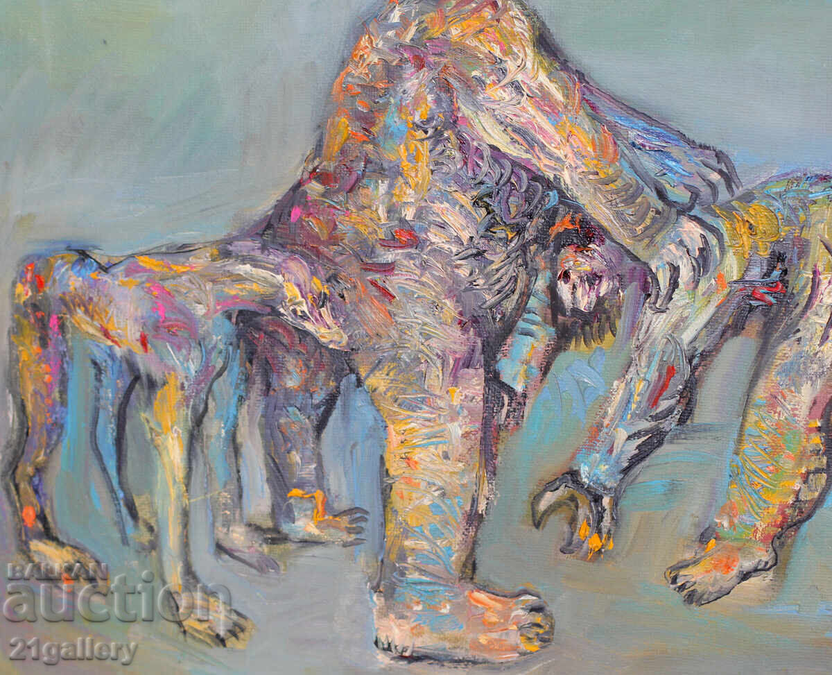 Delivery of Contemporary painting abstract portrait, oil paints Delivery of Contemporary painting abstract portrait, oil paints