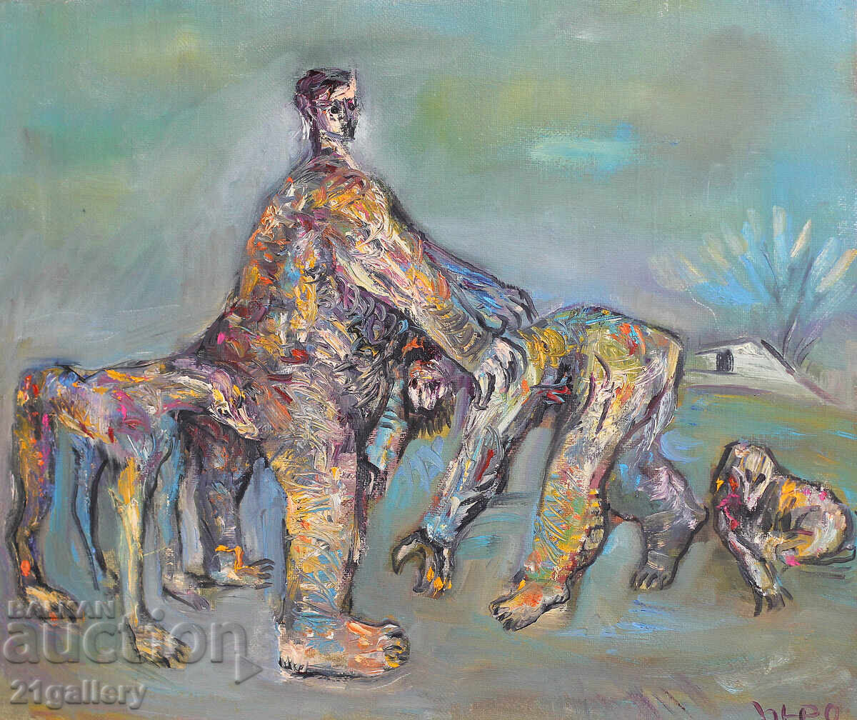 Contemporary painting abstract portrait, oil paints Contemporary painting abstract portrait, oil paints