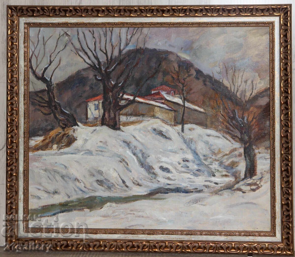 Winter landscape, double-sided oil painting with price 800.00 BGN | € 409.03 Winter landscape, double-sided oil painting with price 800.00 BGN | € 409.03