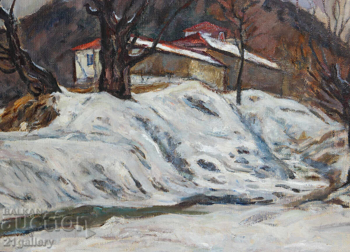 Winter landscape, double-sided oil painting - 5 Winter landscape, double-sided oil painting - 5