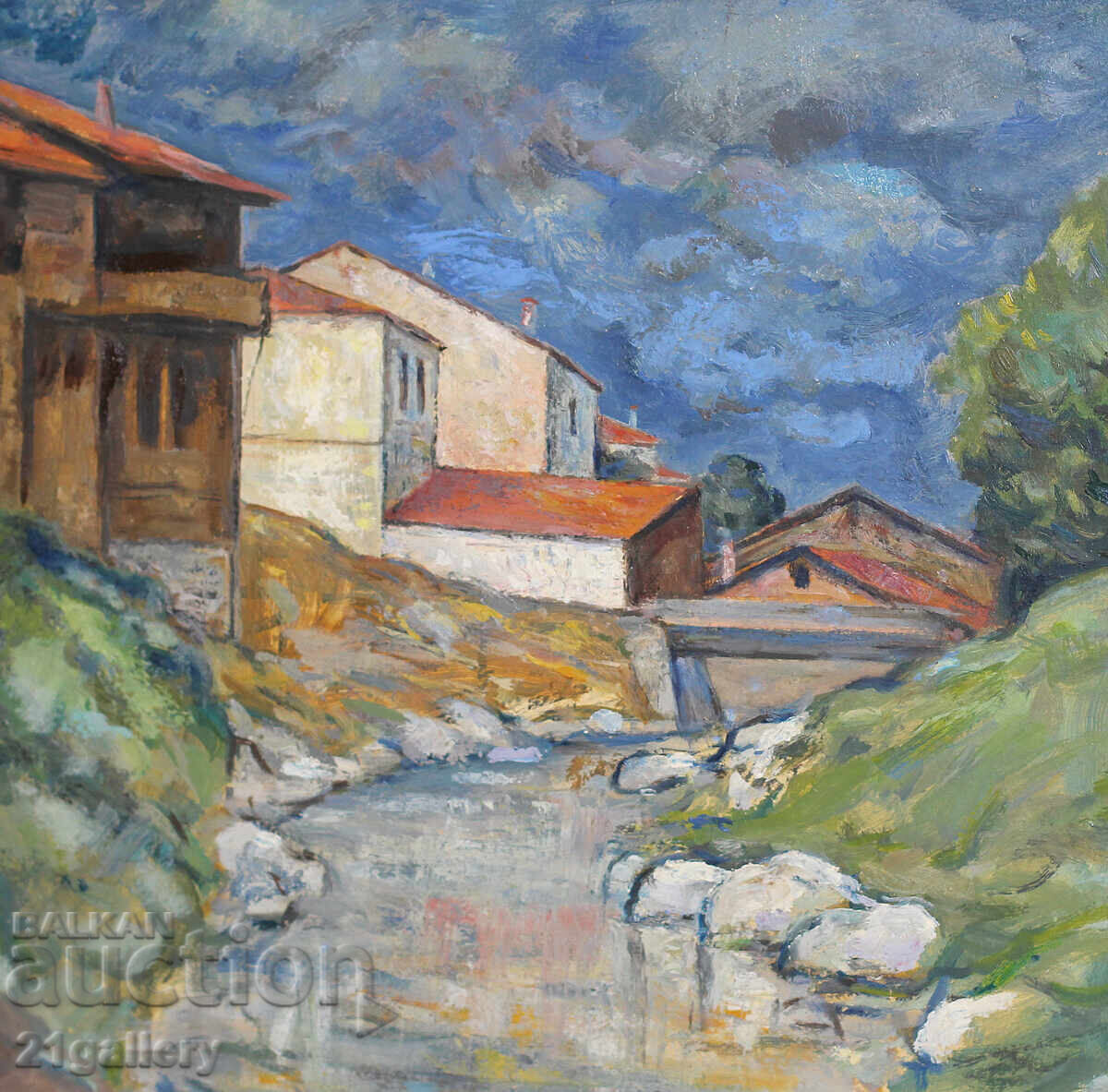 Cityscape, oil painting with price 500.00 BGN | € 255.65