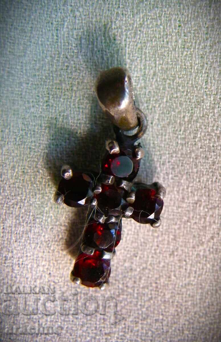 Silver cross with rubies with price 120.00 BGN | € 61.36