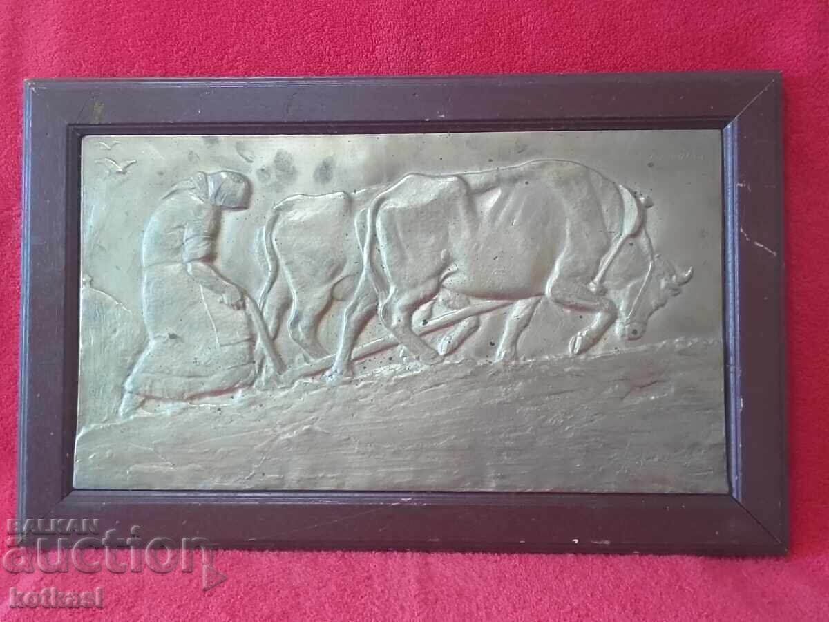 Prof. A. Dudulov vechi tablou din cupru Femeie din Oran Prof. A. Dudulov vechi tablou din cupru Femeie din Oran