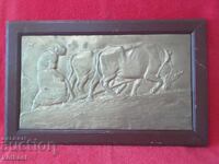 Prof. A. Dudulov vechi tablou din cupru Femeie din Oran