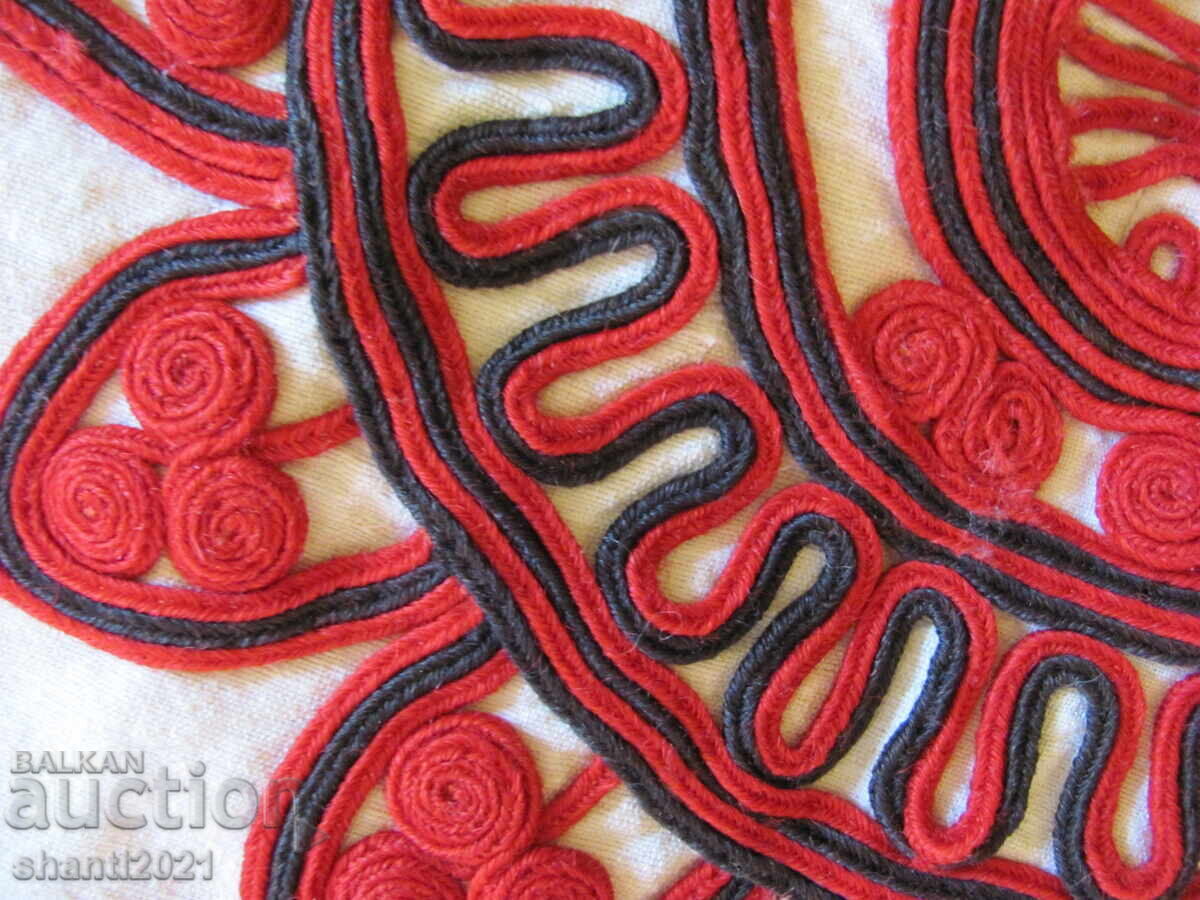 Παλιό μαξιλάρι - μάλλινες πλεξούδες και λινό, ραμμένο στο χέρι, 74x46 εκ. - 5 Παλιό μαξιλάρι - μάλλινες πλεξούδες και λινό, ραμμένο στο χέρι, 74x46 εκ. - 5