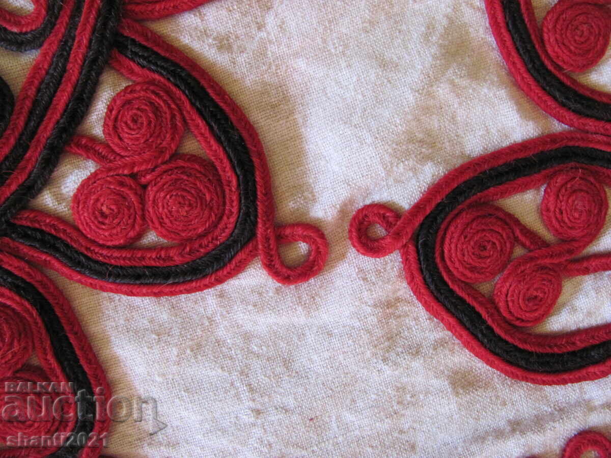 Παλιό μαξιλάρι - μάλλινες πλεξούδες και λινό, ραμμένο στο χέρι, 74x46 εκ. - 6 Παλιό μαξιλάρι - μάλλινες πλεξούδες και λινό, ραμμένο στο χέρι, 74x46 εκ. - 6