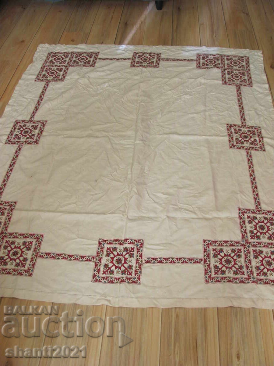 Large hand-sewn Panama tablecloth, cotton threads Large hand-sewn Panama tablecloth, cotton threads