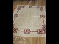 Large hand-sewn Panama tablecloth, cotton threads