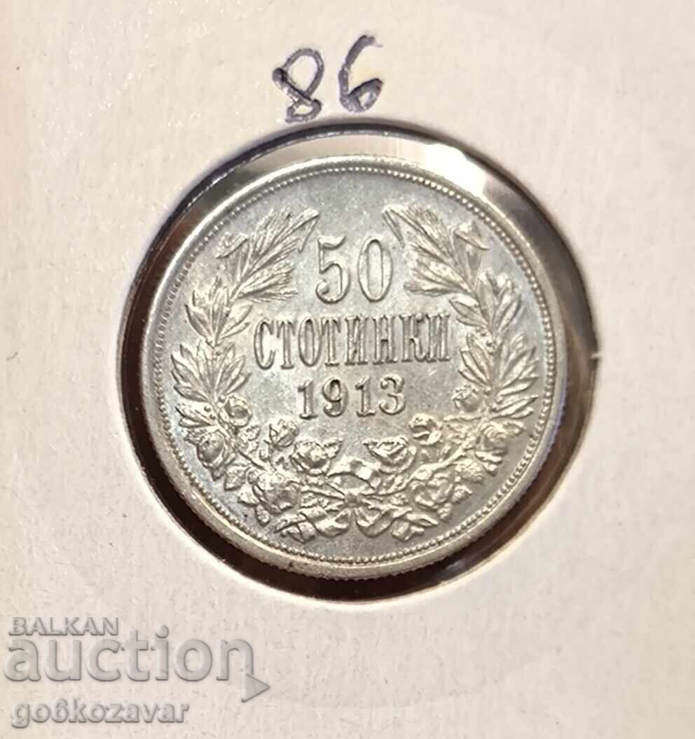 Bulgaria 50 cent 1913 Silver! UNC Bulgaria 50 cent 1913 Silver! UNC