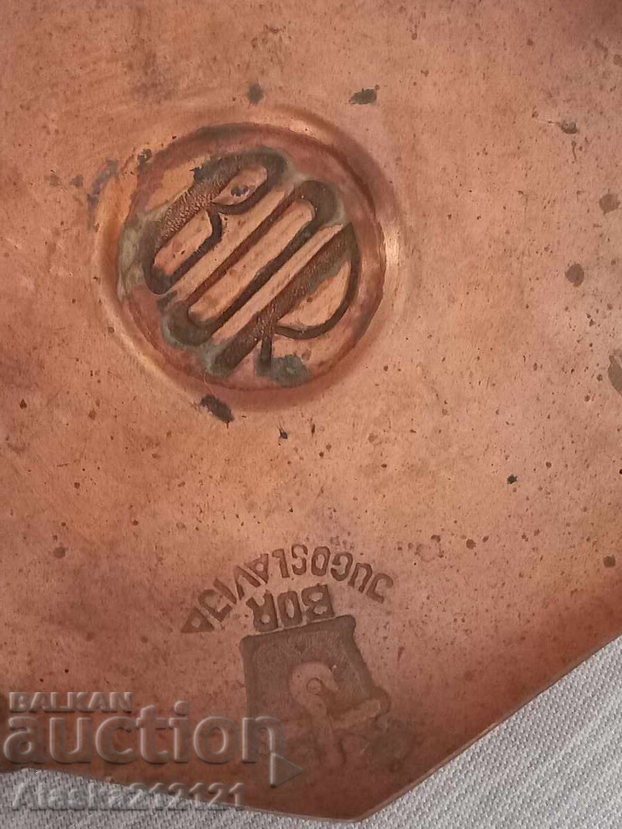 Old copper ashtray from former Yugoslavia with price 5.00 BGN | € 2.56 Old copper ashtray from former Yugoslavia with price 5.00 BGN | € 2.56