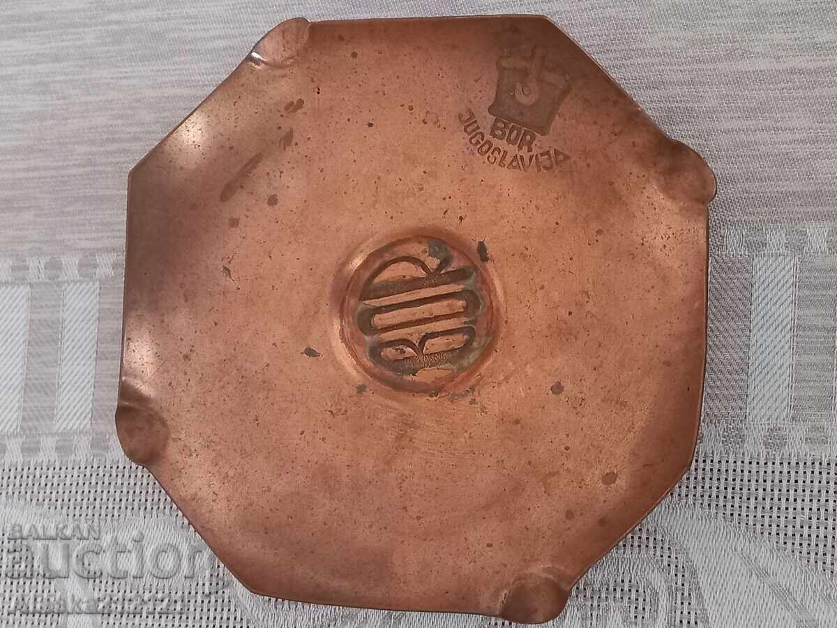 Old copper ashtray from former Yugoslavia Old copper ashtray from former Yugoslavia